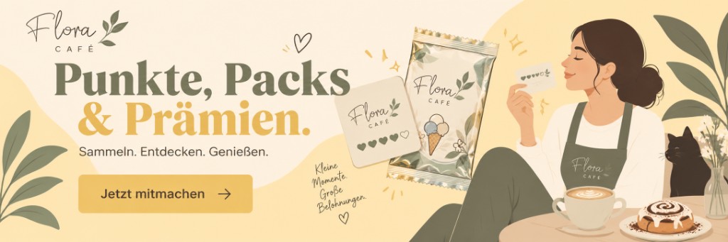 Punkte, Packs und Prämien — jetzt Flora-Konto eröffnen und mitmachen.
